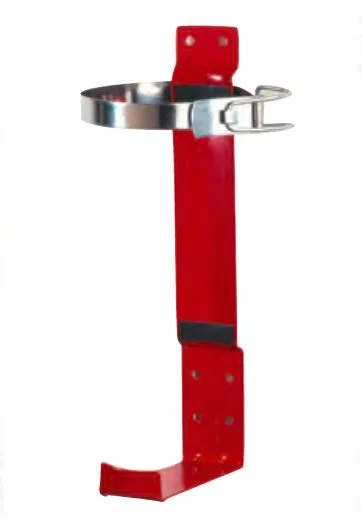 700260 – BUCKEYE FIRE Fire Extinguisher Mount, Flat Surface Mount Single Metal Strap 5 Pound Tank Red Steel